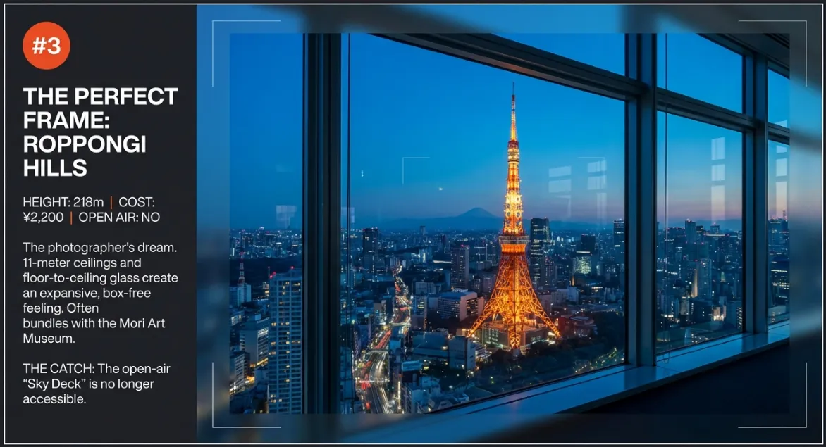 Azabudai hills sky lobby closest tokyo tower view