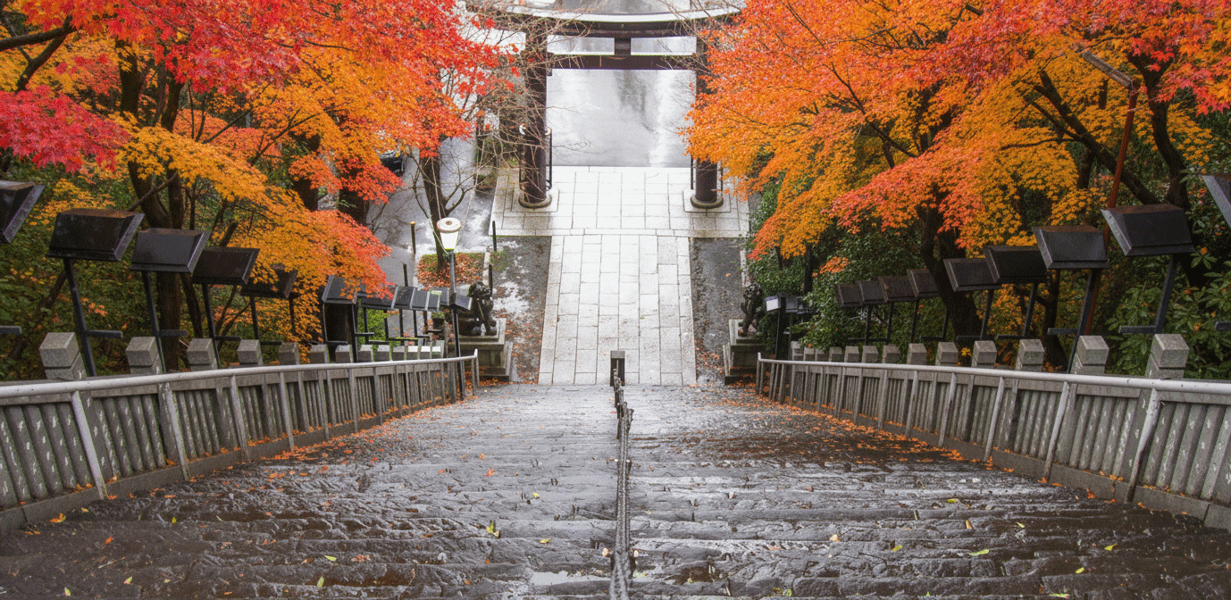 Atago Shrine stone steps leading to tranquil sanctuary near Tokyo Tower