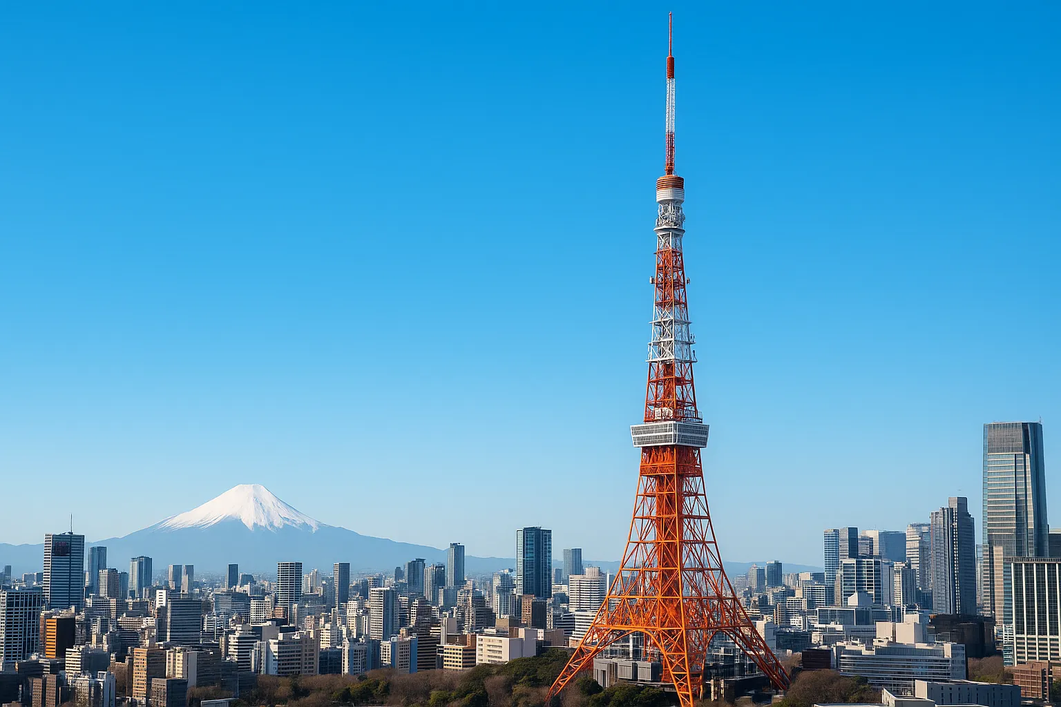 Tokyo Tower with Mt. Fuji