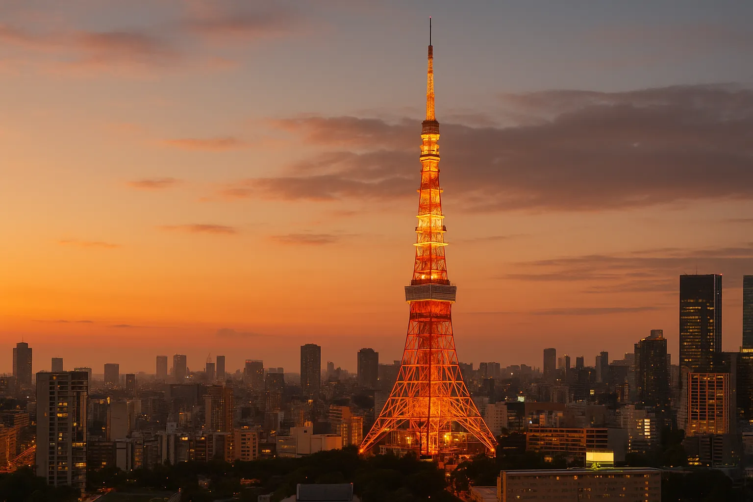 Tokyo Tower at golden hour