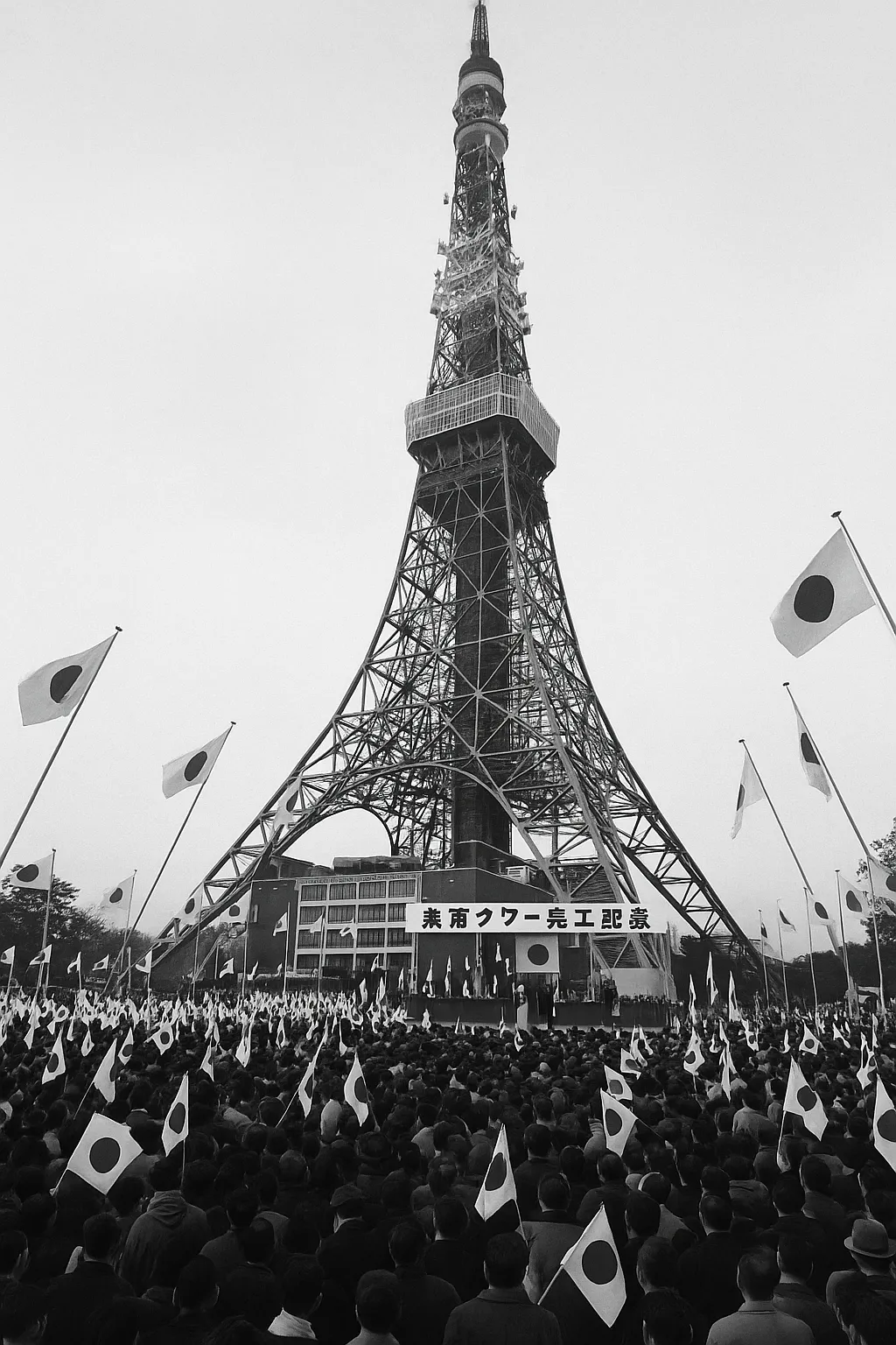 Tokyo Tower opening ceremony 1958